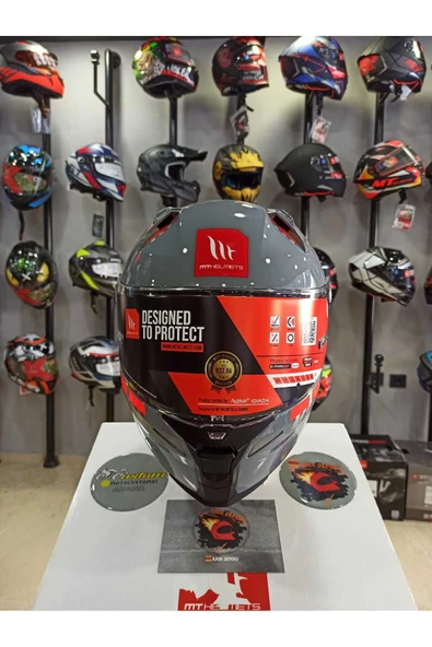 MT Helmets Helmets Revenge 2 S A12 Parlak Nardo Gri Full Face Kapalı Motosiklet Kaskı - Resim 2