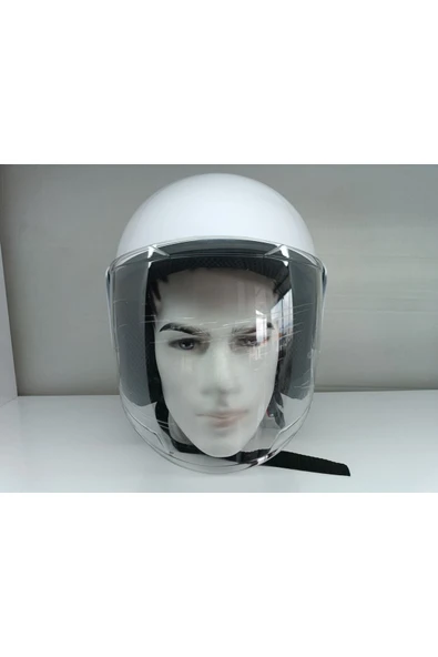 Kt Mrthelmets Beyaz Motosiklet Kaskı Yarım 1-sınıf - Resim 3