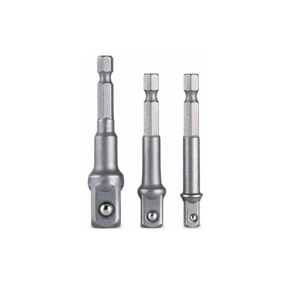 Hex Plus Lokma Adaptörü 3 Parça Set 1/4-3/8-1/2 MM DMX4712 - 1