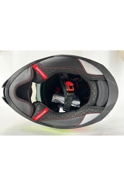 Sway SW 867 GAMER Gloss Renkli Camlı İç Güneş Vizörlü Kapalı Kask - Resim 7