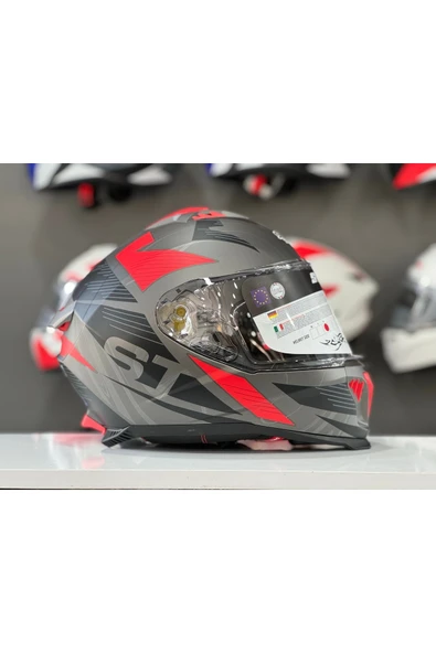 Sway 865 ST GREY RED FULL FACE GÜNEŞ VİZÖRLÜ KASK ürün görseli