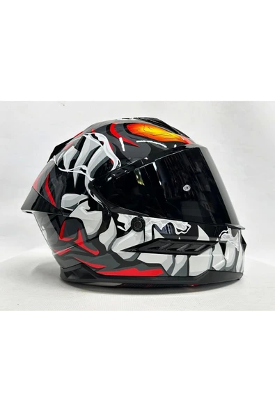 Sway Sw 868 Cannibal Black Grey Red Güneş Vizörlü Siyah Camlı - Resim 6