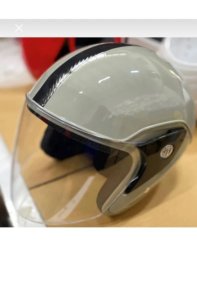 Motosiklet Yarım Kask Gri Kırılmaz - Resim 3