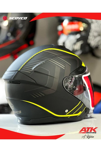 Scoyco 669 Cavalry Açık Kask Motosiklet Kaskı Yarım Kask - Resim 4