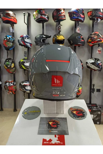 MT Helmets Helmets Revenge 2 S A12 Parlak Nardo Gri Full Face Kapalı Motosiklet Kaskı - Resim 3