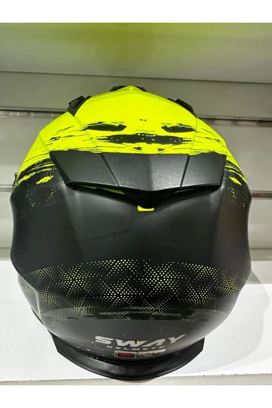 Sway KASK SWAY SW-X60 MAT BLACK/YELLOW CAMLI GÜNEŞ GÖZLÜKLÜ - Resim 4