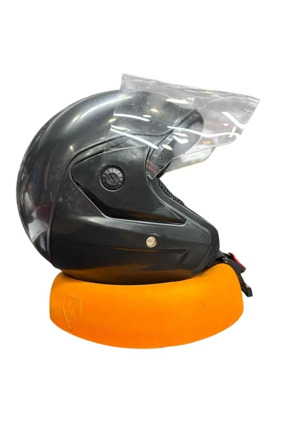 Motosiklet Yarım Kask Siyah Kırılmaz - Resim 3