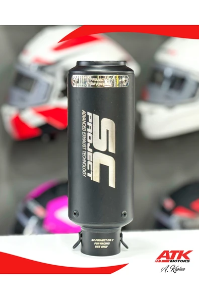 ATK SC Project Egzoz Universal Motosiklet Egzozu Tüp Egzoz Siyah - 2