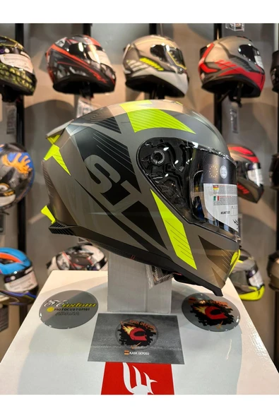 Sway 865 ST Titanium Yellow Full Face Motosiklet Kaskı ürün görseli