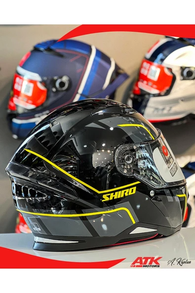 Shiro Hunter Performance Kask Full Face Kask Motosiklet Kaskı Kapalı Kask Vizör Kilitli Kask DOT Belgeli - Resim 3