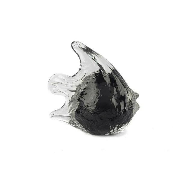 Mikasa Moor Siyah Clear Cam Balık Dekor Obje 14x10x13 cm