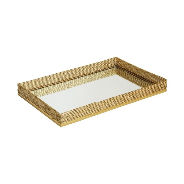 Lucky Art Gold Burmalı Tepsi 41x26 Cm ürün görseli