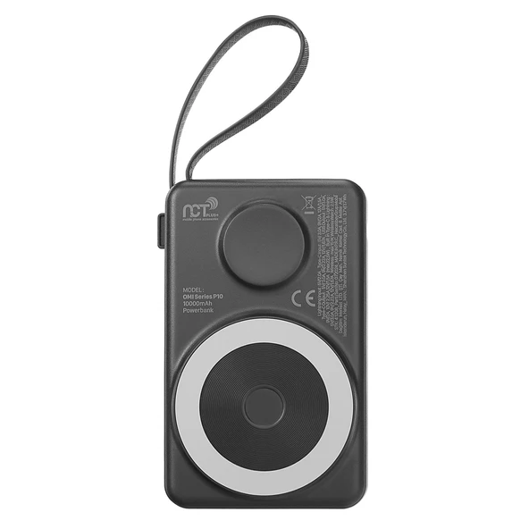 NCT PLUS OMI Series P10 10000mAh PD20W + QC3.0 18W 15W Magsafe + Watch Beyaz LCD Taşınabilir Pil Şar