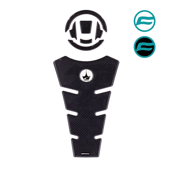 CF-250/SR İLE UYUMLU DEPO VE DEPO KAPAĞI 6D KARBON KAYDIRMAZ TANK PAD CFDKS01 ürün görseli