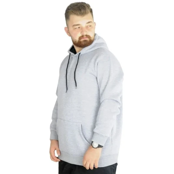 Erkek Sweatshirt Kapşonlu Pocket Basic C20562 Grimelanj - Resim 3