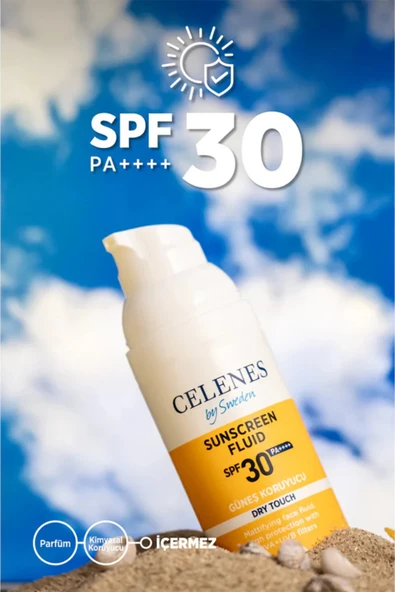 Celenes by Sweden Herbal SPF30 Fluid Dry Touch Güneş Kremi – Mat Bitişli, Bitkisel Formül, Yüz ve Dekolte Bölgesi İçin, 50 ml - 4