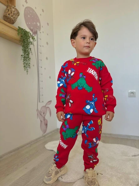 ERKEK ÇOCUK KARAKTER BASKILI 3 İPLİK EŞOFMAN TAKIMI - Resim 3