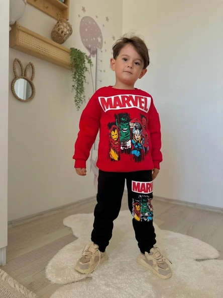 ERKEK ÇOCUK KARAKTER BASKILI 3 İPLİK EŞOFMAN TAKIMI - Resim 6