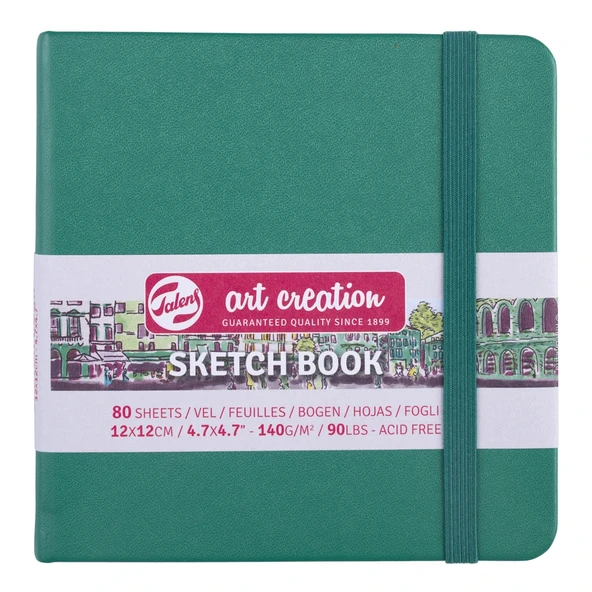 Talens Art Creation Sketch Book Eskiz Defteri 80 Yaprak 140 g 12x12 cm Orman Yeşili ürün görseli