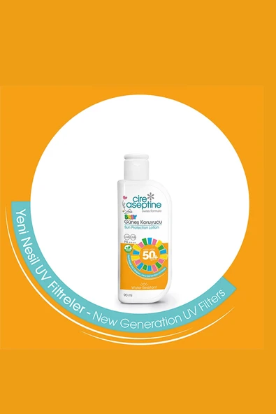 Cire Aseptine Çocuk Güneş Koruyucu Losyon SPF50+ – Hassas Ciltlere Özel Yüksek Koruma, 90 ml - Resim 2