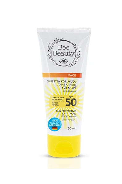 Bee Beauty Akne Karşıtı Güneş Koruyucu Yüz Kremi SPF50 – Yağsız, Hafif Formül, 50 ml ürün görseli