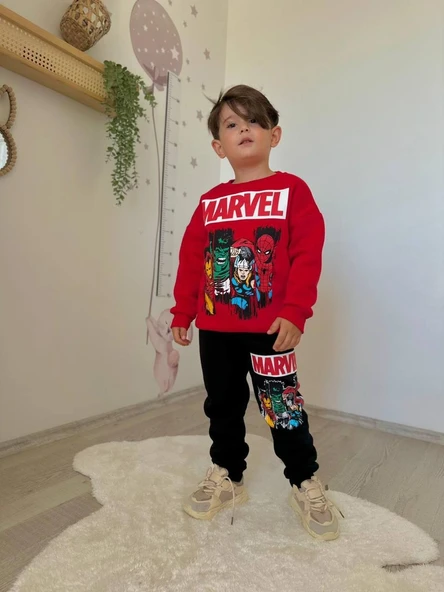 ERKEK ÇOCUK KARAKTER BASKILI 3 İPLİK EŞOFMAN TAKIMI - Resim 5