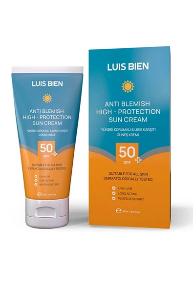 Luis Bien Yüksek Korumalı & Leke Karşıtı Güneş Kremi SPF50 – Cilt Tonunu Eşitleyen, Nemlendirici Yüz Kremi, 50 ml