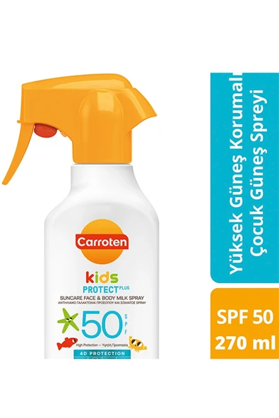 Carroten Kids SPF 50 Çocuk Güneş Spreyi – Yüksek Koruma, Yüz & Vücut İçin, 270 ml - Resim 3
