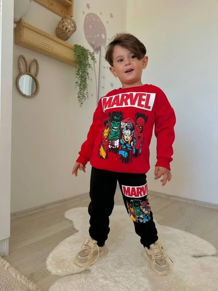 ERKEK ÇOCUK KARAKTER BASKILI 3 İPLİK EŞOFMAN TAKIMI - Resim 4