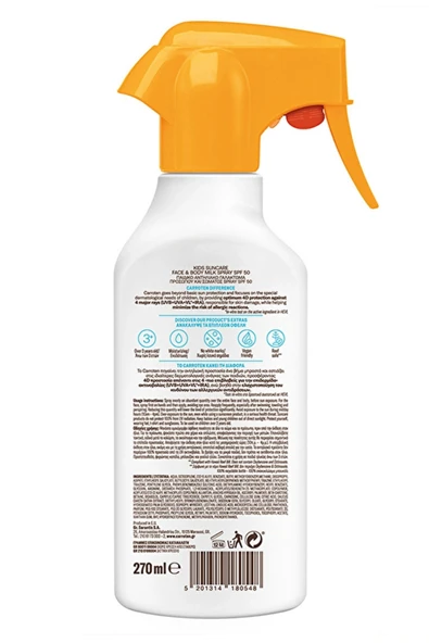 Carroten Kids SPF 50 Çocuk Güneş Spreyi – Yüksek Koruma, Yüz & Vücut İçin, 270 ml - Resim 2