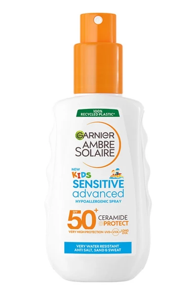 Garnier Ambre Solaire Sensitive Advanced Çocuk Güneş Koruyucu Sprey SPF50+ – Hipoalerjenik, Yüksek Koruma, 150 ml - 1