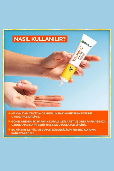 Garnier C Vitamini Parlak Güneş Koruyucu Yüz Kremi SPF50+ – Işıltılı Günlük Fluid Doku, 40 ml - 4