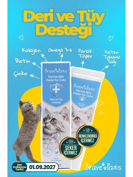 Brave Paws Derma Skin Parlak Tüyler Sağlıklı Deri 100 gr ürün görseli 1
