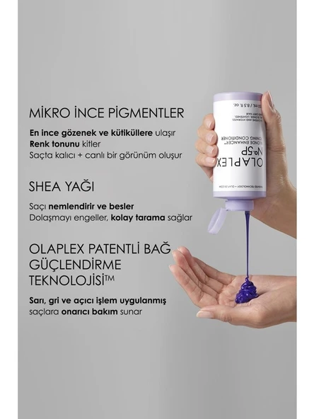 Olaplex No. 5P  Blonde Enhancer Toning Conditioner - Renk Koruyucu & Bağ Güçlendirici Mor Saç Bakım Kremi – 250 ml - Resim 4