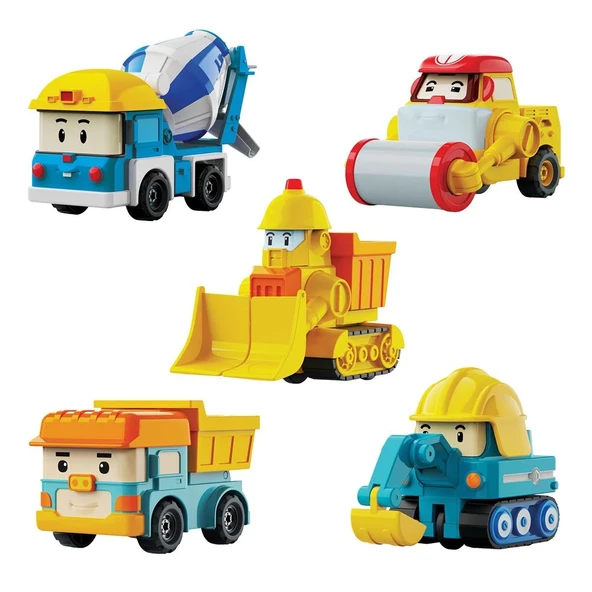 Robocar Poli Mini İnşaat Araçları 5'li Set 0761 ürün görseli