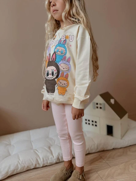 KIZ ÇOCUK LABUBU MODELLİ TAYTLI TAKIM - Resim 7