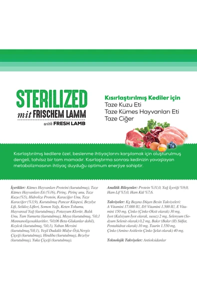 2 Kg Sterilised Kuzu Etli Kuru Kedi Maması - 2