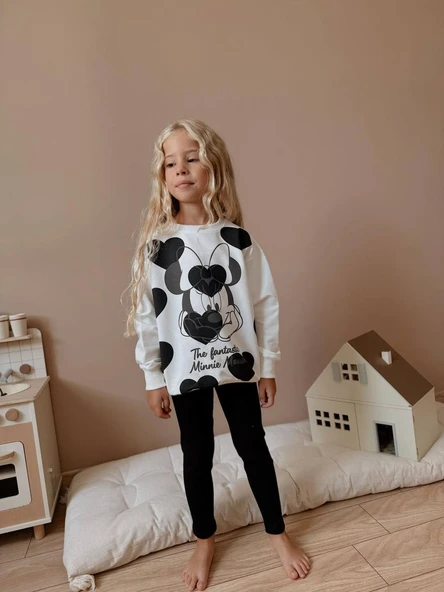 KIZ ÇOCUK MİNNİE MODELLİ TAYTLI TAKIM ürün görseli