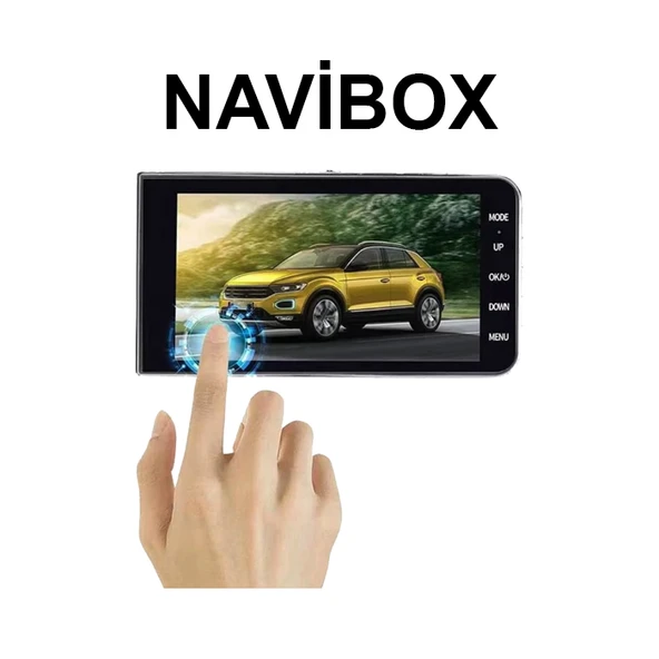 Navibox 140 Açılı 1080P DVR Ekranlı Yol Kayıt Kamerası NV2140E Ön Arka Kamera - Resim 3