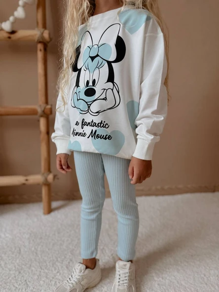 KIZ ÇOCUK MİNNİE MODELLİ TAYTLI TAKIM - Resim 10