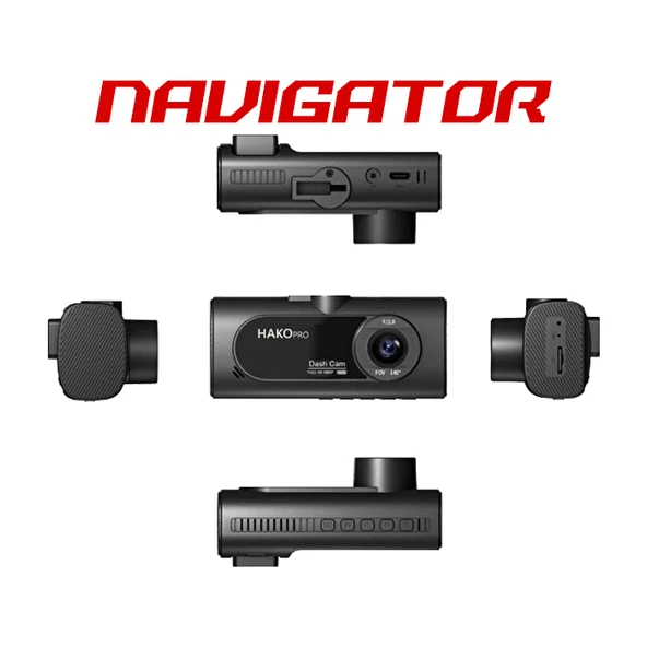 Navigator Hako Pro 180 Açılı 1080P DVR Ekranlı Wi-Fi Yol Kayıt Kamerası CMR100 Ön Arka Kamera - Resim 2