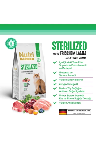 2 Kg Sterilised Kuzu Etli Kuru Kedi Maması