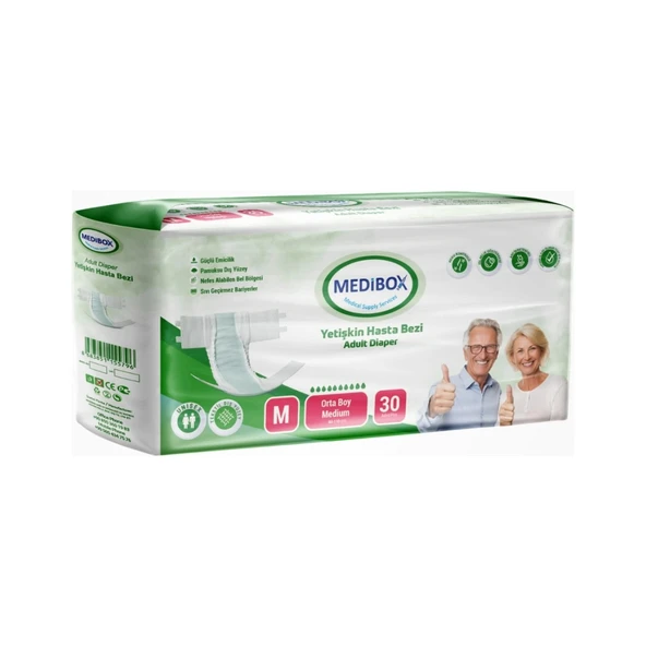 Yetişkin Bel Bantlı Hasta Bezi (M) Medium | 30 Adet ürün görseli