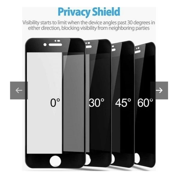 Apple iphone 6s Mat Hayalet Ekran Gizli Privacy Tam Kaplayan Kırılmaz Seramik Ekran Koruyucu Siyah ürün görseli