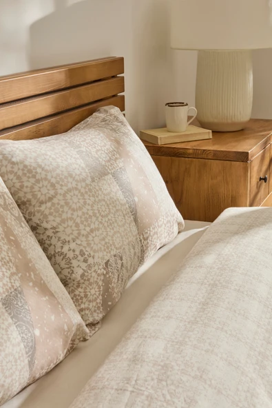 Lea Çift Kişilik Nevresim Takımı Bej - Resim 7