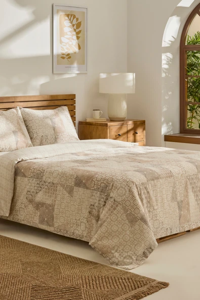 Lea Çift Kişilik Nevresim Takımı Bej - Resim 2