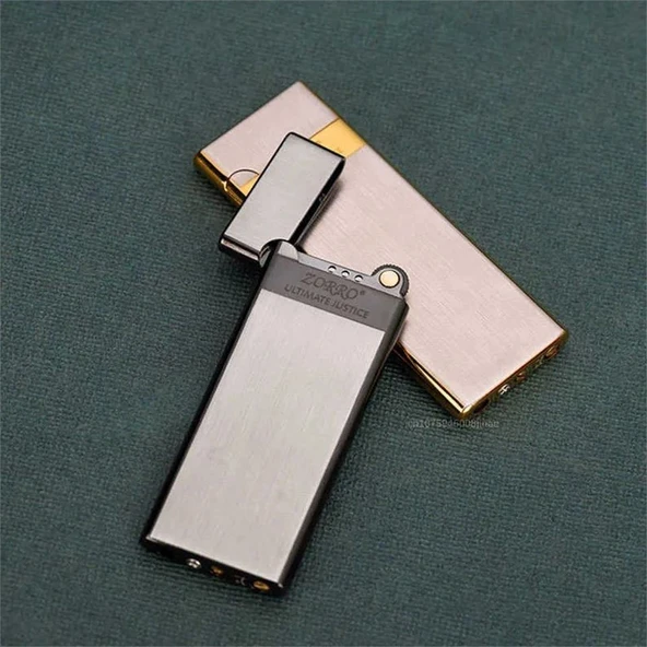 Zorro Ultra İnce Gazlı Slim Çakmak Gümüş - Resim 2