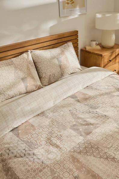 Lea Çift Kişilik Nevresim Takımı Bej - Resim 4