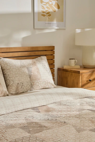 Lea Çift Kişilik Nevresim Takımı Bej - Resim 3