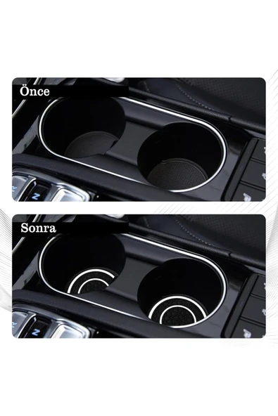 TİNEKE  Araç İçi Bardak Telefon Para Malzeme Tutucu Kaymaz Matları 2 ADET - 5